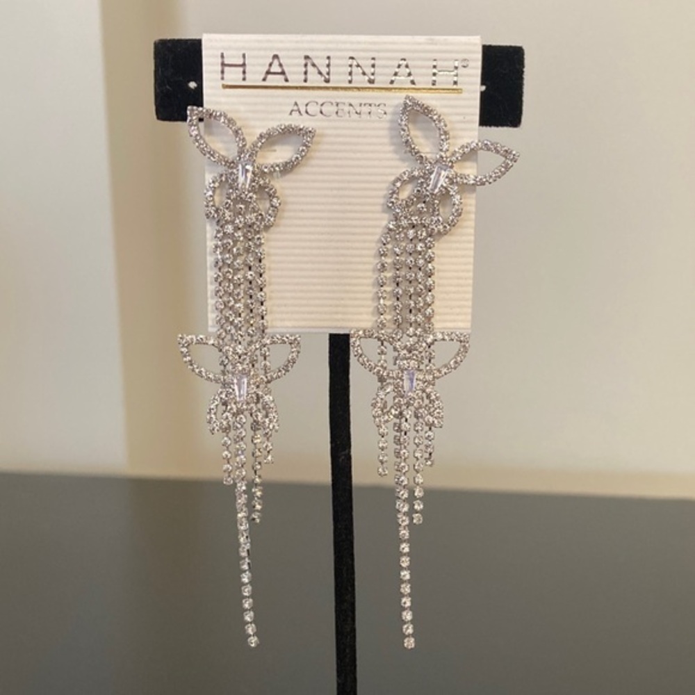 Hannah Silver Crystal Drop Earrings
